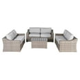 thumbnail image 1 of Living Source International 7-Piece Modern Rattan Sofa Set with Cushions in Gray, 1 of 5
