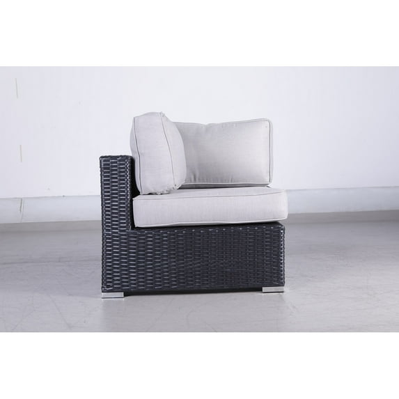 Living Source International 7-Piece Outdoor Set with Cushions in Black/Gray