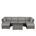 thumbnail image 1 of Living Source International 7-Piece Wicker / Rattan Sectional Set in Gray, 1 of 8