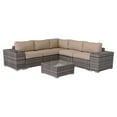 thumbnail image 1 of Living Source International 8-Piece Wicker Sectional Set in Gray and Brown, 1 of 3