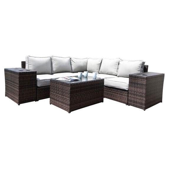 Living Source International 8-piece Sectional Set with Ultrasoft Cushions - Gray