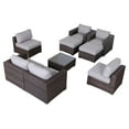 thumbnail image 1 of Living Source International 9-Piece Sectional Set with Cushion in Brown/Gray, 1 of 3