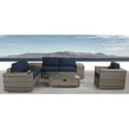 thumbnail image 1 of Living Source International 9-Piece Wicker Sectional Set with Cushions in Navy, 1 of 5