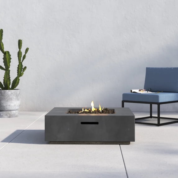 Living Source International Propane/Natural Gas Fire Pit Table - Gray