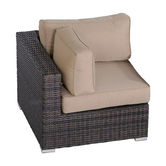 Living Source International LSI 10 Piece Rattan Sectional Seating Group with Sunbrella Cushions Canvas