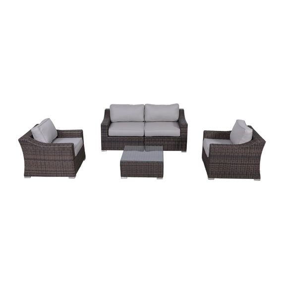 Living Source International LSI 5 Piece Sectional Seating Group With Cushion