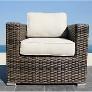 Living Source International LSI Chair with Cushion Brown Frame - Sunbrella Canvas Cushion