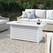 Living Source International Metal Propane/Natural Gas Fire Pit Table in Gray