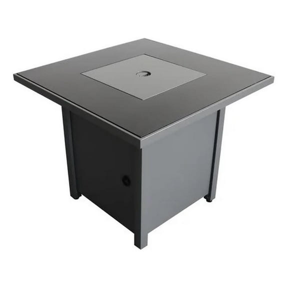Living Source International Outdoor Stainless Steel Fire Pit Table in Gray