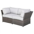 thumbnail image 1 of Living Source International Outdoor Wicker Loveseat w/ Cushions in Brown/Gray, 1 of 2