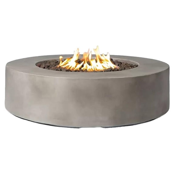 Living Source International Propane and Natural Gas Fire Pit Table in Gray