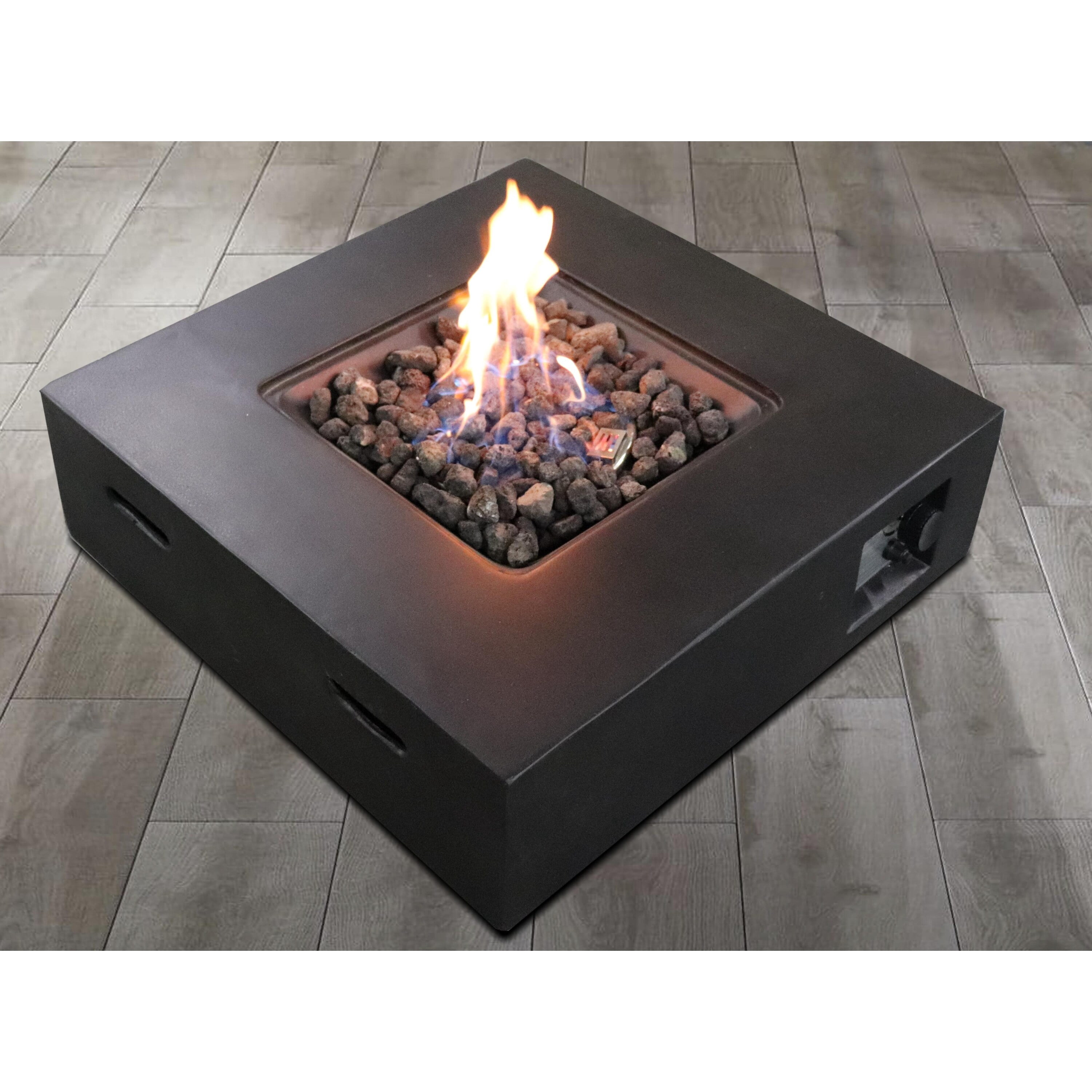 East Oak 50,000 BTU Gas Fire Table – 28-inch Brown Patio Heater