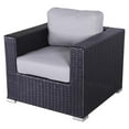 thumbnail image 1 of Living Source International Wicker Patio Chair with Cushions in Gray/Black, 1 of 2