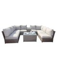 thumbnail image 1 of Living Source Intl 10-Piece Wicker / Rattan Sectional Set w/Cup Table in Gray, 1 of 13