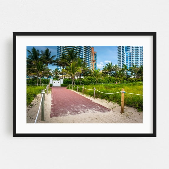 Living South Beach - Miami Florida Photography Black Framed Wall Art Print 16 x 24 inches