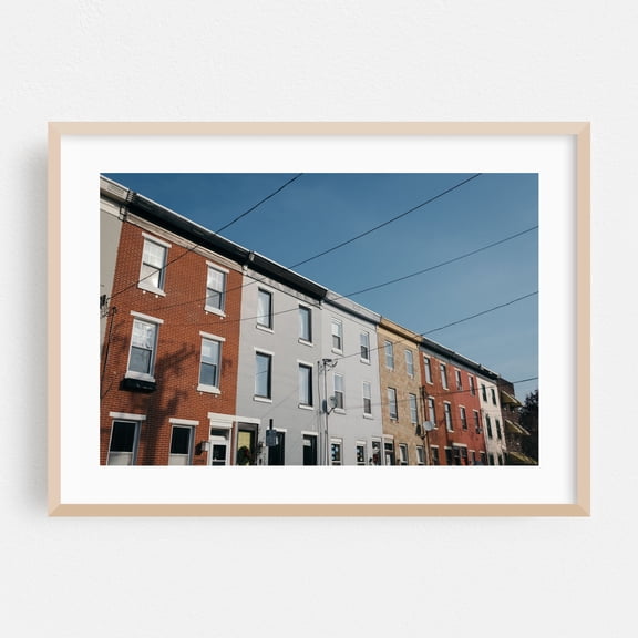 Living South Philly - Philadelphia Pennsylvania Photography Architecture Street Photography City Oak Framed Wall Art Print 5 x 7 inches