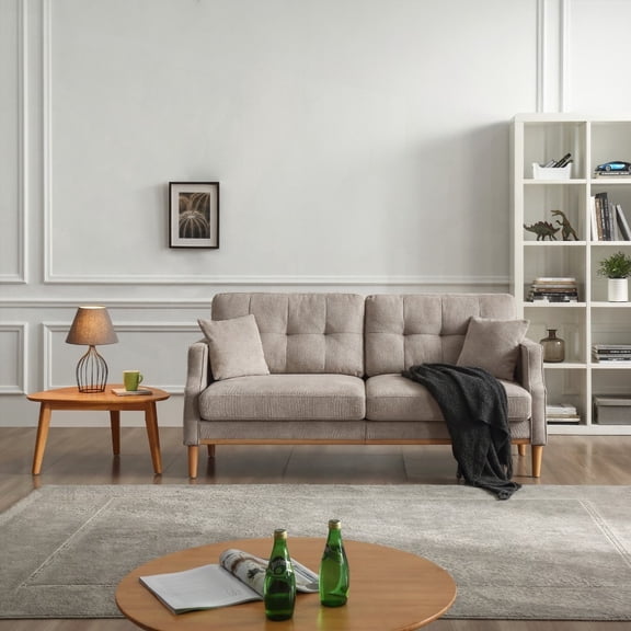 Modern 3-Seater Sofa with Waterproof Polyester Fabric for Living Room