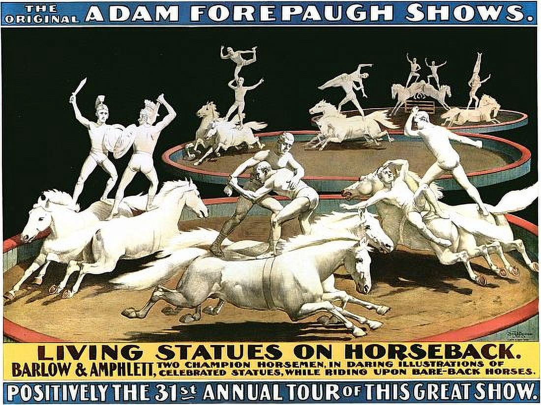 Living Statues On Horeseback Circus Canvas Art - (24 x 36)