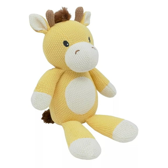 Living Textiles Baby Whimsical Knit Toy - Noah Giraffe | Premium 100% Cotton | Super Cute Soft & Fun Stuffed Animal Character | Baby Essentials List | Perfect Baby Gift