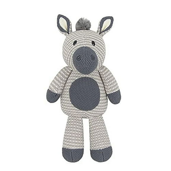 Living Textiles Baby Whimsical Knit Toy - Zac Zebra | Premium 100% Cotton | Super Cute Soft & Fun Stuffed Animal Character | Baby Essentials List | Perfect Baby Gift