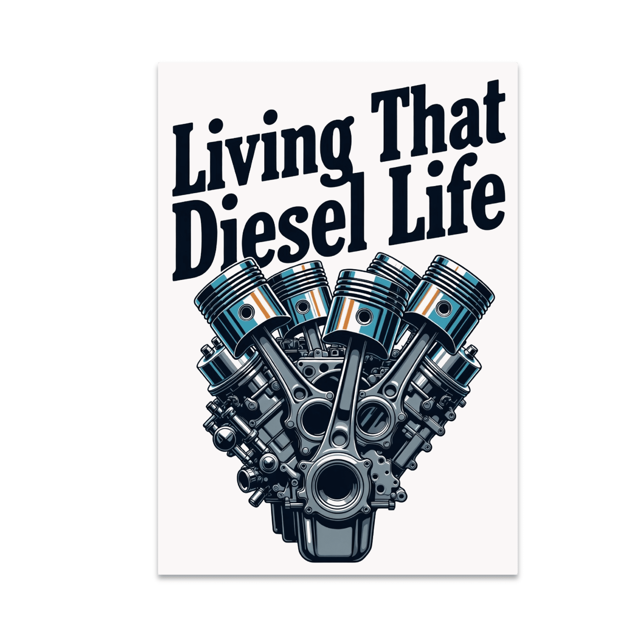 Living That Diesel Life - Diesel Truck Engine Enthusiast - 13x19 Poster ...