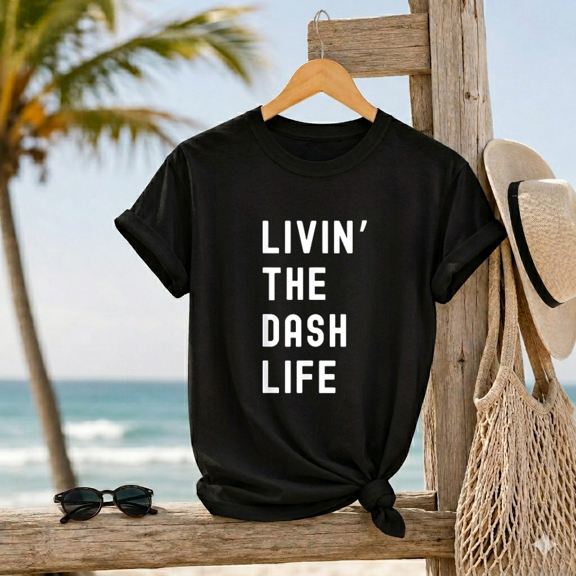 Living The Dash Routine Name Graphic Daily Motivation Top Unisex T-Shirt, up to size 5XL