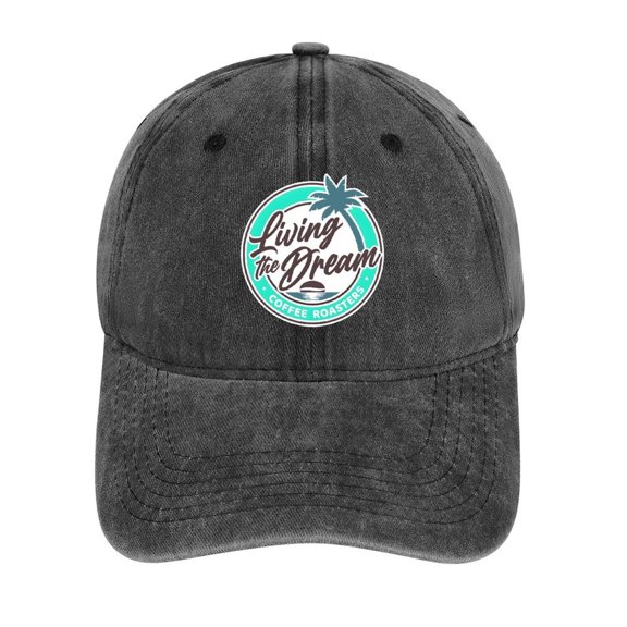 Living The Dream Charcoal Baseball Cap for Men Women, Adjustable Snapback Hats Cotton Hat