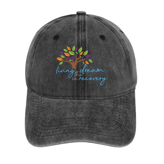 Living The Dream Charcoal Baseball Cap for Men Women, Adjustable Snapback Hats Cotton Hat