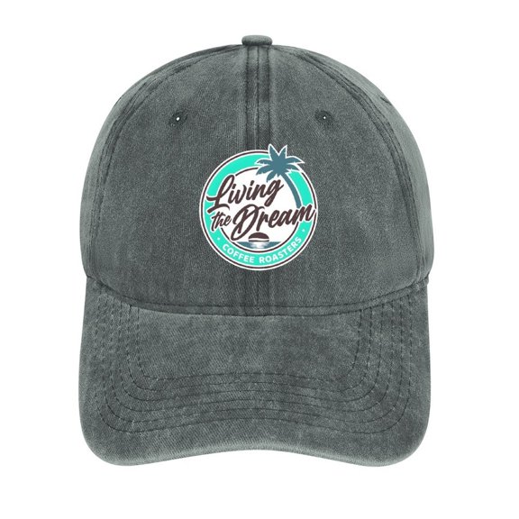Living The Dream Gray Baseball Cap for Men Women, Adjustable Snapback Hats Cotton Hat