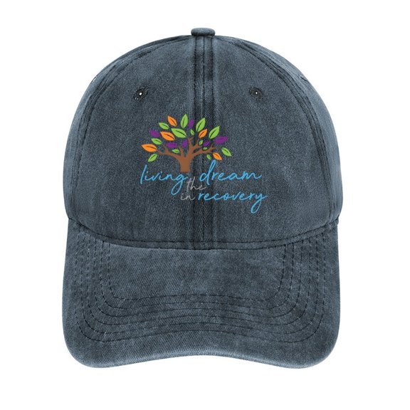 Living The Dream Navy Baseball Cap for Men Women, Adjustable Snapback Hats Cotton Hat