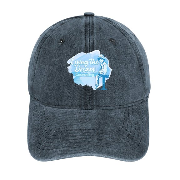 Living The Dream Navy Baseball Cap for Men Women, Adjustable Snapback Hats Cotton Hat