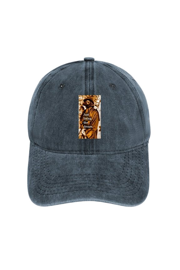 Living The Dream Navy Baseball Cap for Men Women, Adjustable Snapback Hats Cotton Hat