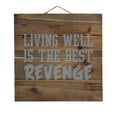thumbnail image 1 of Living Well is The Best Revenge - Decorative REAL WOOD Wall Art - Faux Pallet Look, 1 of 3