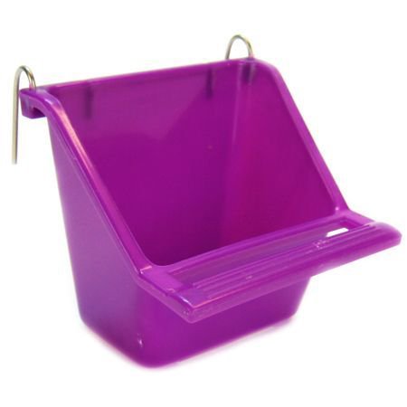 Living World Rectangular Seed Cup with Perch - Assorted Colors(Medium)
