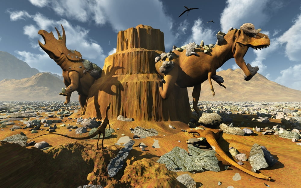 Living fossils in a desert landscape Canvas Art - Mark StevensonStocktrek Images (36 x 23)