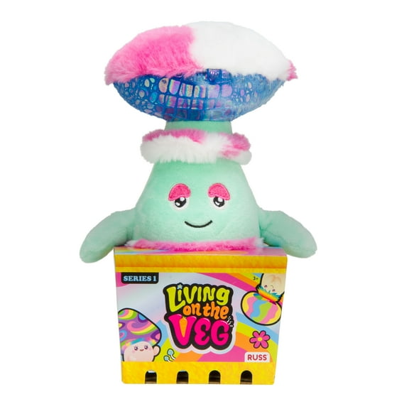 Living on the Veg 6-inch Plush - Obie Pink and Green Mushroom Collectible Stuffed Toy