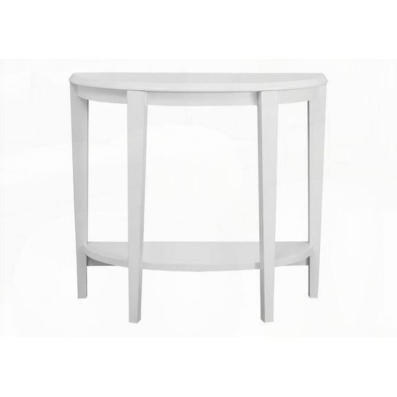 Living Room Coffee Table with Half-Moon Design and 2 Tiers, Easy-Clean & Space-Saving