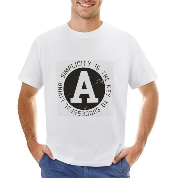 Living simplicity Men’s Graphic T-shirt Vintage Short Sleeve Sport Tee White XS
