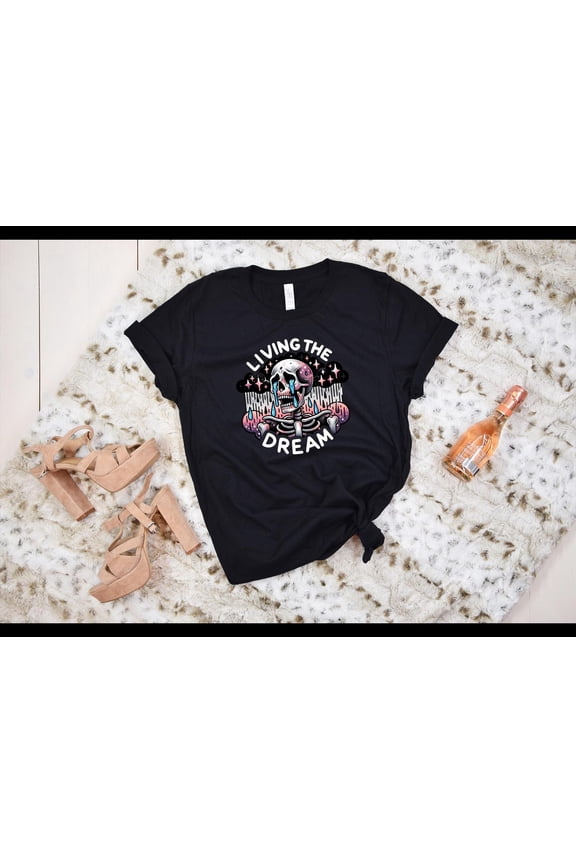 Living the Dream T-shirt, Womens season T-shirt, season Party Crewneck, season Shirt, season T-shirt, Skull Shirt All Size S-5Xl