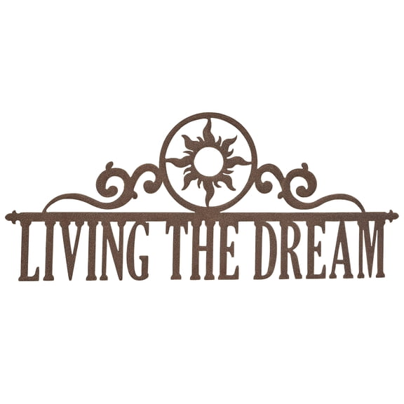 Living the Dream Wall Art Sign Bronze Sun