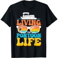 thumbnail image 1 of Living the Pontoon Life Boating Holiday Party Trip Captain T-Shirt, 1 of 3