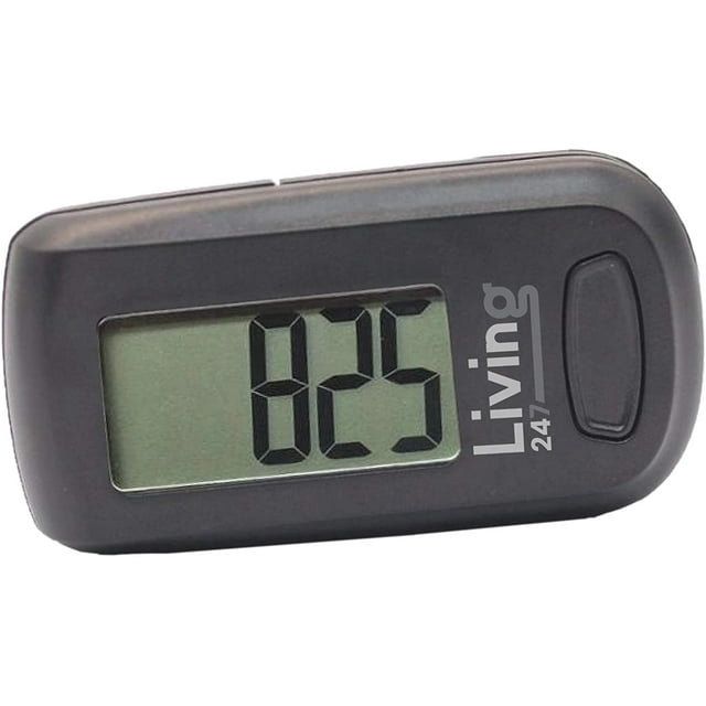 Living247 FitStep 3D Pedometer for Seniors, Easy to Use One Button Step Counter Counts Steps