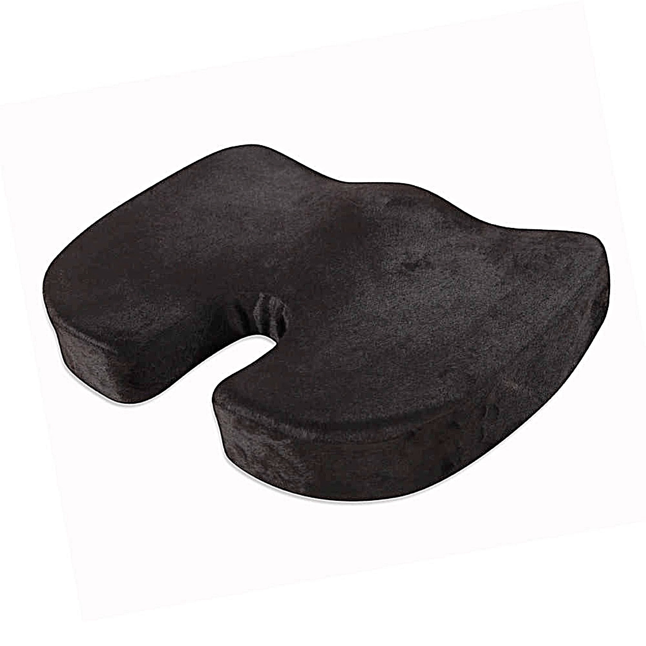 LivingComfort Coccyx Orthopedic Memory Foam Seat Cushion for Back, Sciatica and Tailbone Pain Relief