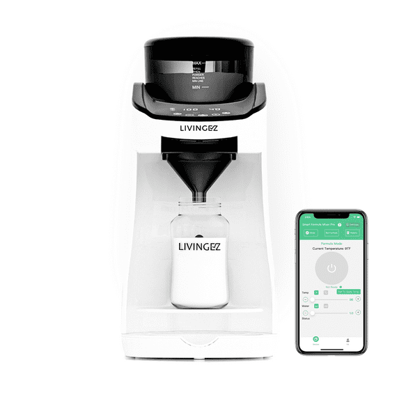 LivingEZ Smart Formula Mixer Plus- App Controled WiFi Baby Formula Dispenser Machine- Automatic Baby Formula Maker