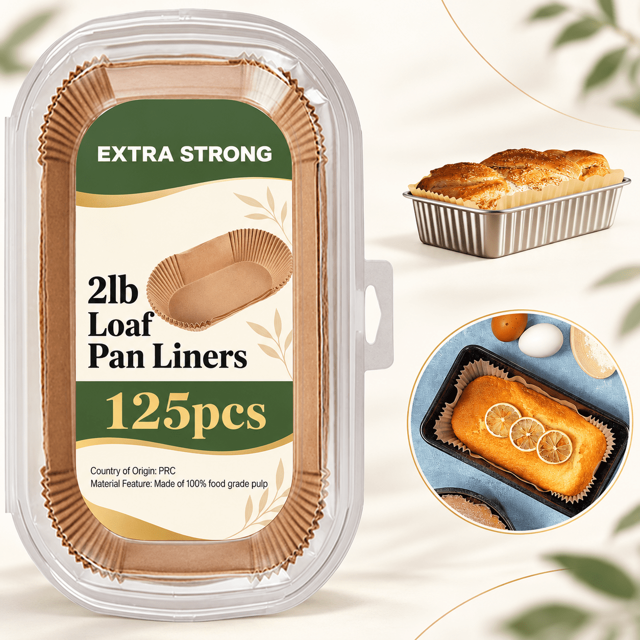 LivingNest Loaf Pan Liners, Parchment Paper Bread Pan Liners, 125Pcs ...