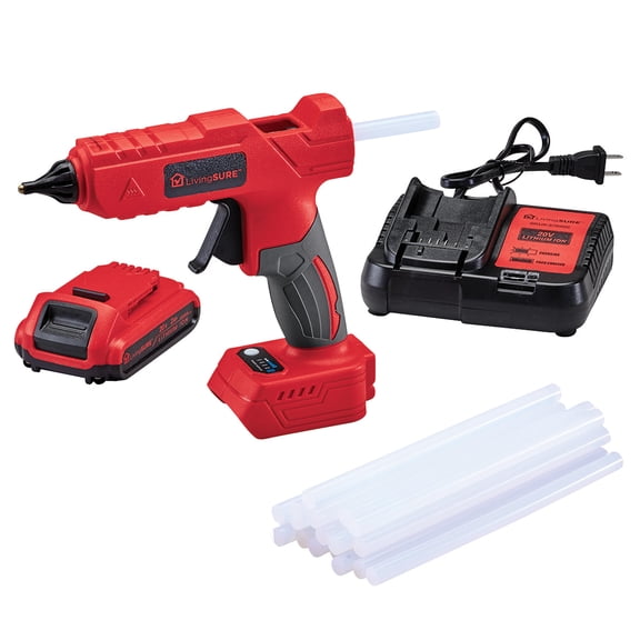 Cordless Glue Gun, Battery and Charger Set By LivingSURE