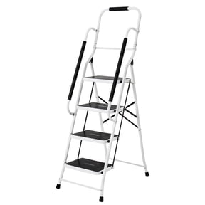 Step Ladders With Hand Rails Lockable HBTower Folding 5-Step Ladder with Handrails & Tool Tray - Walmart.com