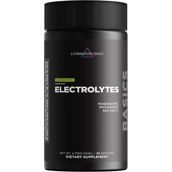 Livingood Daily Electrolytes Powder, Electrolytes Hydration Drink Mix With Vitamin C, Magnesium, Taurine & Sea Salt, Electrolyte Supplement For Energy & Hydration, Keto, Lemon Lime Flavor, 30 Serving