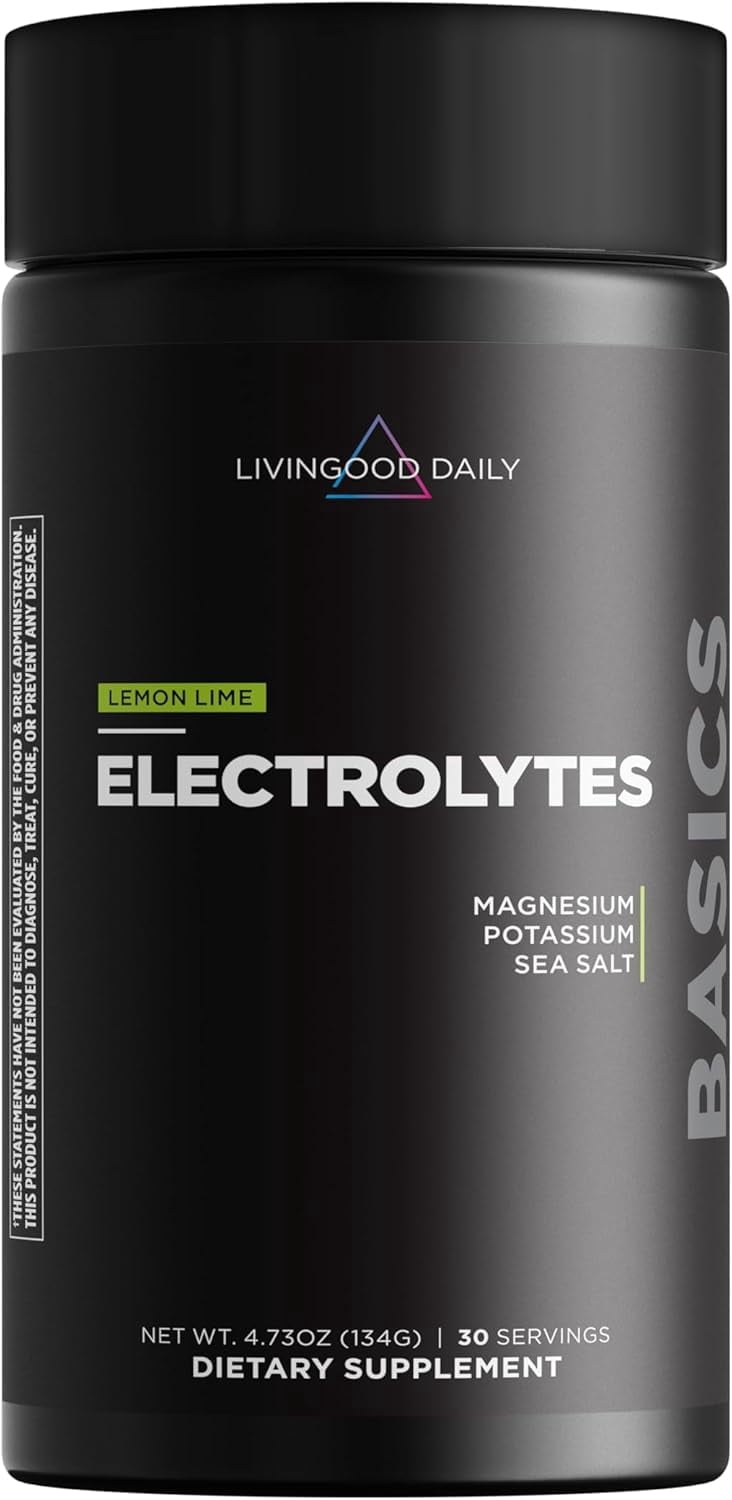 Livingood Daily Electrolytes Powder, Electrolytes Hydration Drink Mix With Vitamin C, Magnesium, Taurine & Sea Salt, Electrolyte Supplement For Energy & Hydration, Keto, Lemon Lime Flavor, 30 Serving