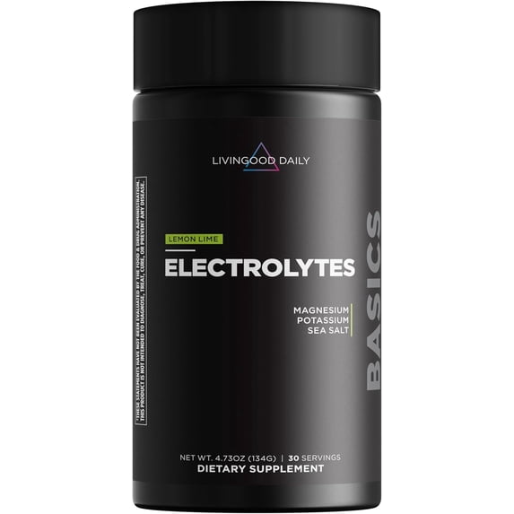 Livingood Daily Electrolytes Powder, Electrolytes Hydration Drink Mix With Vitamin C, Magnesium, Taurine & Sea Salt, Electrolyte Supplement For Energy & Hydration, Keto, Lemon Lime Flavor, 30 Serving